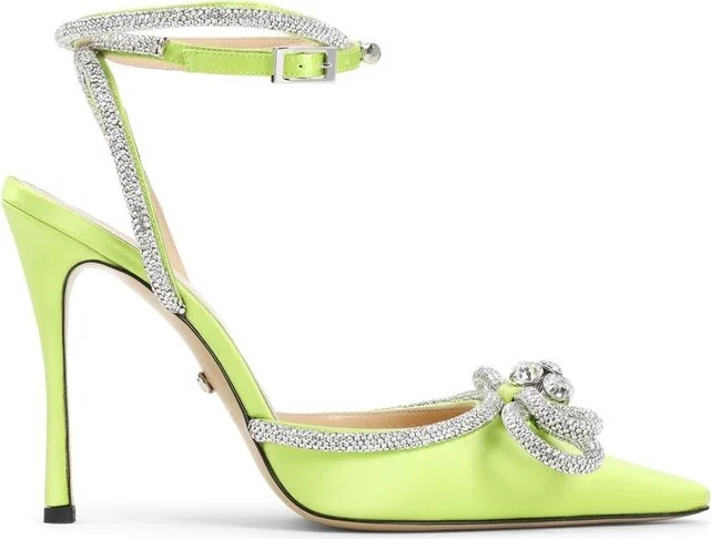 Mach & Mach Double Bow Embellished Pointed Toe Pumps