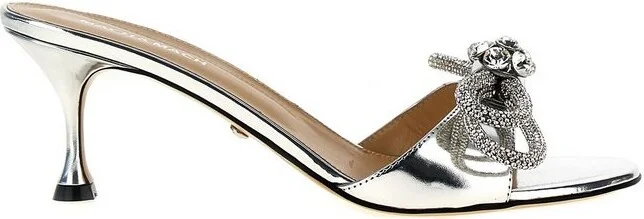 Mach & Mach Double Bow Embellished Slip-On Mules