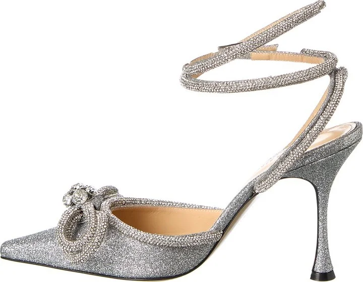 Mach & Mach Double Bow Glitter Pump - Image 2