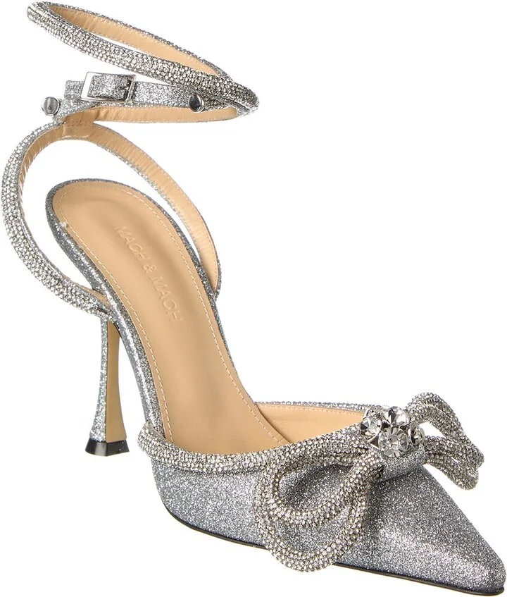 Mach & Mach Double Bow Glitter Pump
