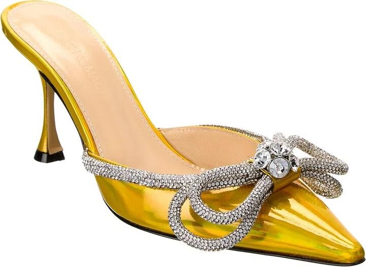 Mach & Mach Double Bow Leather Mule