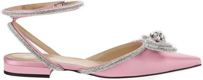 Mach & Mach Double Bow Pointed Toe Ballerina Shoes