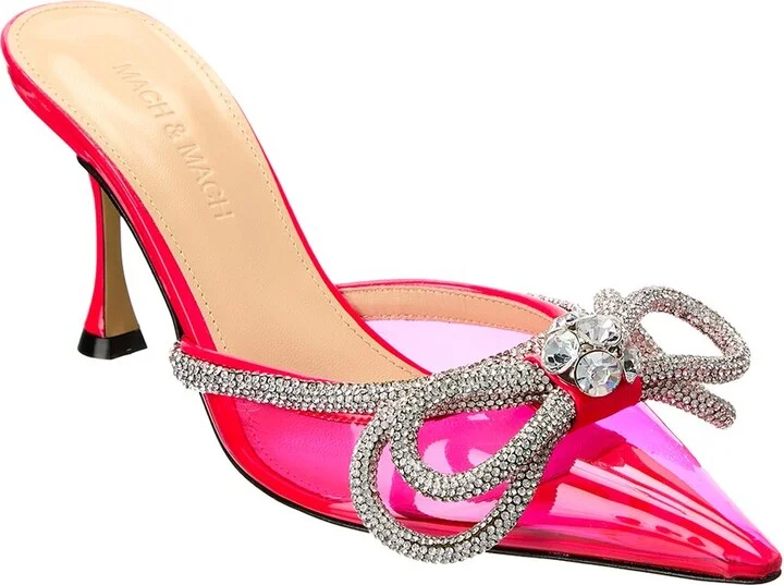 Mach & Mach Double Bow Vinyl & Leather Mule