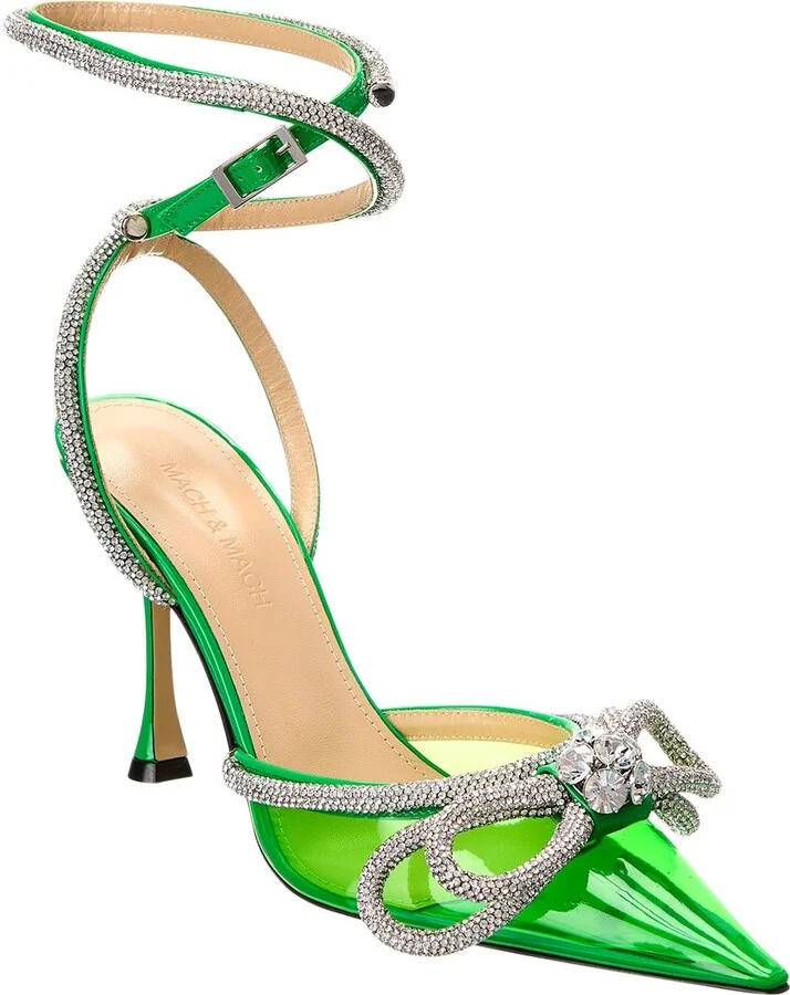 Mach & Mach Double Bow Vinyl & Leather Pump