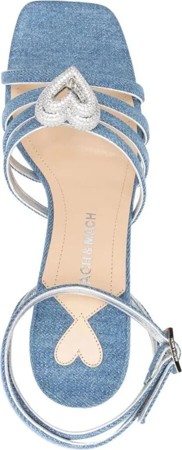 Mach & Mach Double Heart Cork Wedge Sandals 120Mm Shoes - Image 3
