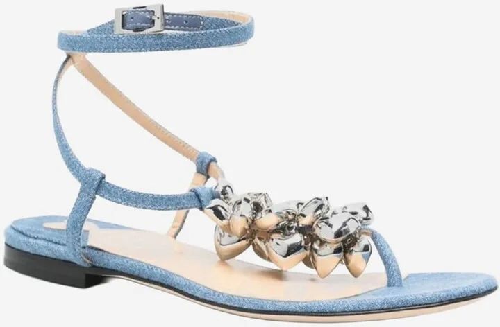 Mach & Mach Embellished Ankle Sandals