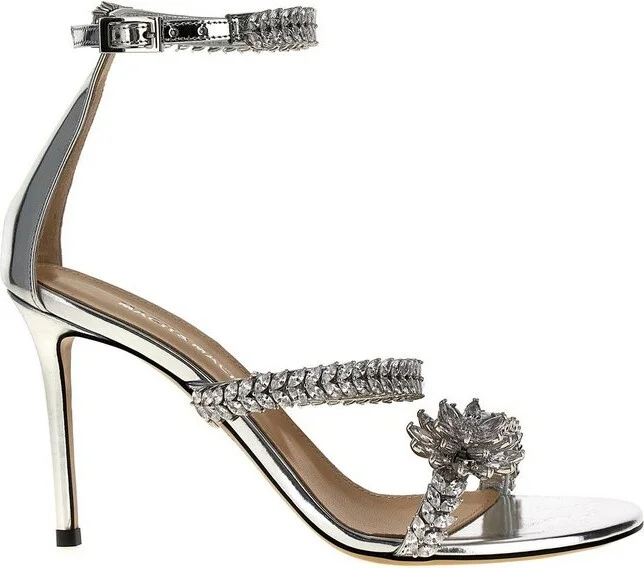 Mach & Mach Embellished Ankle Strap Sandals