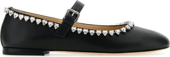 Mach & Mach Embellished Buckle-Strap Audrey Ballerinas