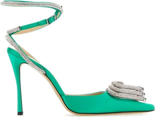 Mach & Mach Heart Embellished Pointed Toe Pumps