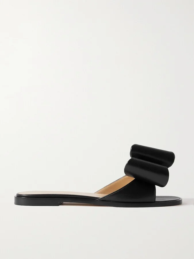 MACH & MACH - Le Cadeau Crystal-embellished Leather Slides - Black