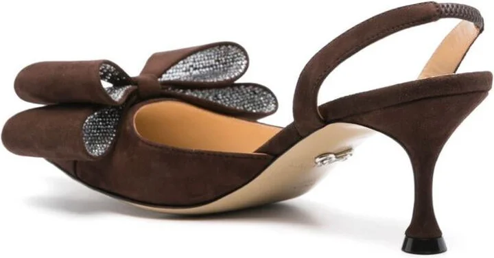 Mach & Mach Le Cadeau Kitten Heel Slingback Shoes - Image 4