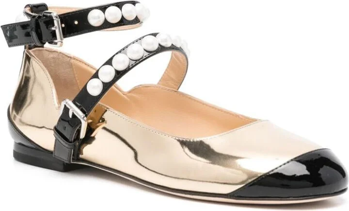 Mach & Mach Leather Bicolor Ballets - Image 3