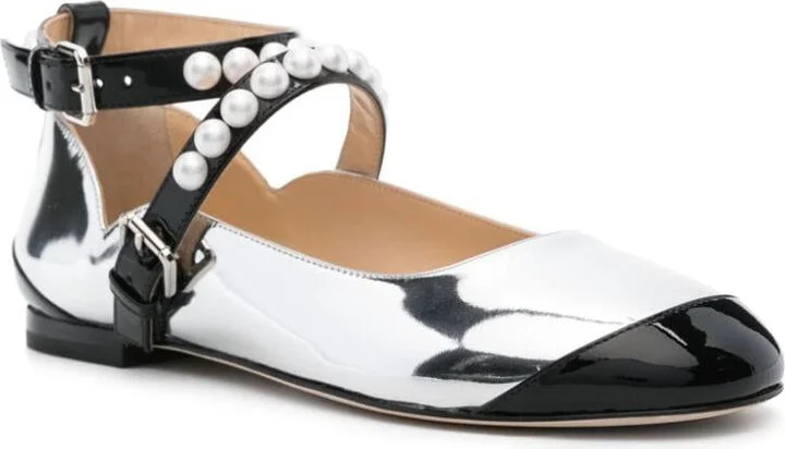 Mach & Mach Leather Bicolor Ballets - Image 2
