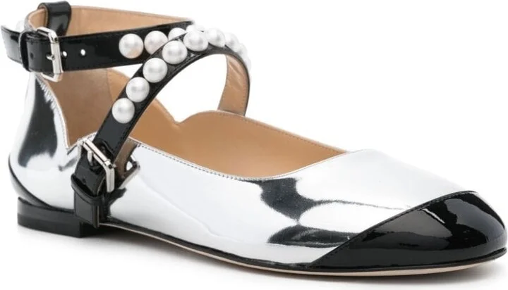 MACH & MACH Leather Bicolor Ballets - Image 2
