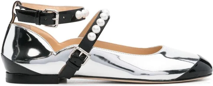 Mach & Mach Leather Bicolor Ballets