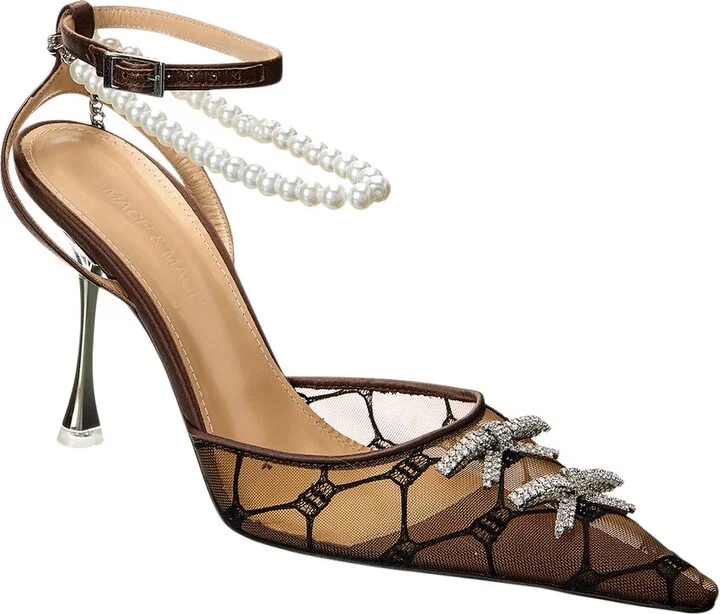 Mach & Mach Matilda Mesh & Leather Pump