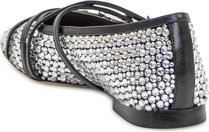 Mach & Mach Mesh Ballet Flats With Crystals - Image 3
