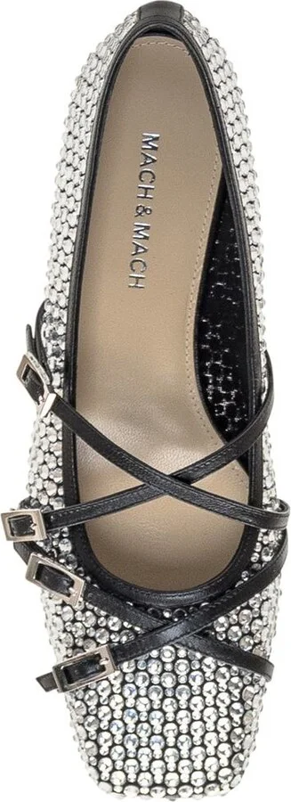 Mach & Mach Mesh Ballet Flats With Crystals - Image 4