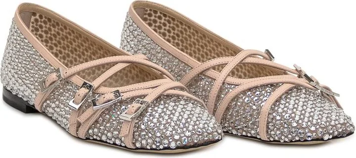 Mach & Mach Mesh Ballet Flats With Crystals - Image 2