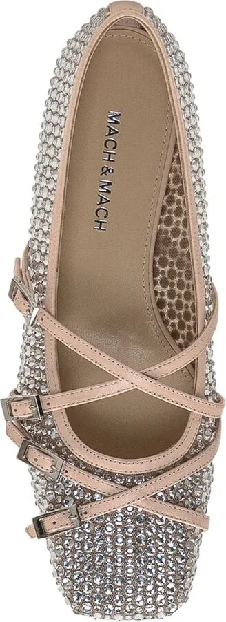 Mach & Mach Mesh Ballet Flats With Crystals - Image 4