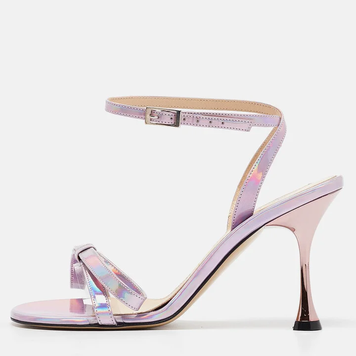 Mach & Mach Multicolor Leather French Bow Ankle Strap Sandals 37