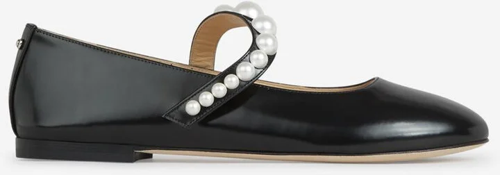 Mach & Mach Pearl Leather Ballerinas