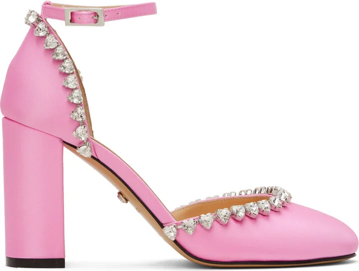 MACH & MACH Pink Audrey Crystal 95 Heels