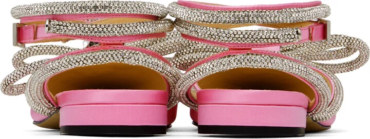 MACH & MACH Pink Double Bow Ballerina Flats - Image 2