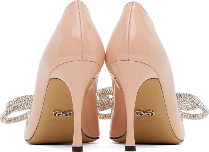 MACH & MACH Pink Double Bow Patent Leather 95 Heels - Image 2
