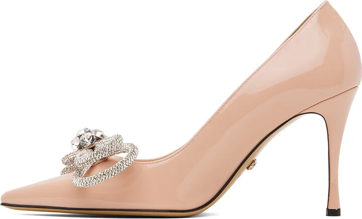 MACH & MACH Pink Double Bow Patent Leather 95 Heels - Image 3