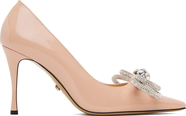 MACH & MACH Pink Double Bow Patent Leather 95 Heels