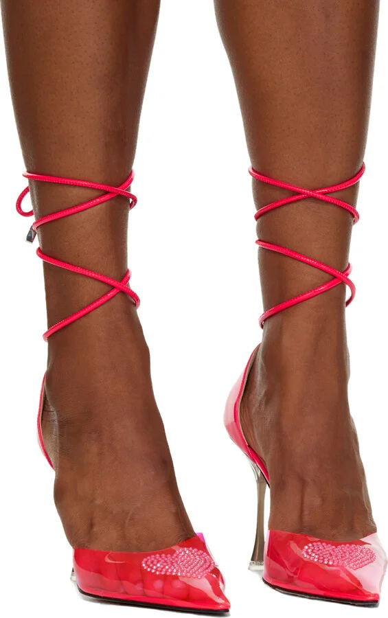 MACH & MACH Pink Heart 100 Heels - Image 4