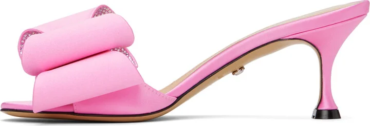 MACH & MACH Pink 'Le Cadeau' Satin 65 Heeled Sandals - Image 3