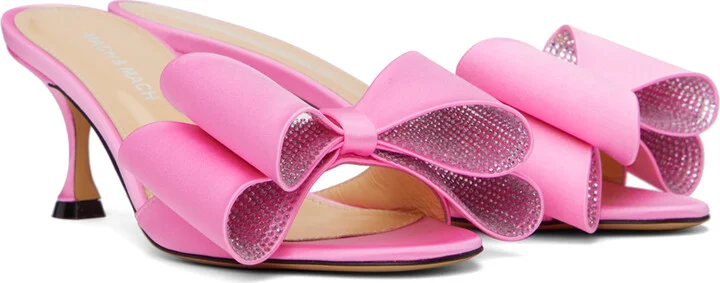 MACH & MACH Pink 'Le Cadeau' Satin 65 Heeled Sandals - Image 4