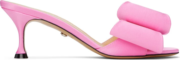 MACH & MACH Pink 'Le Cadeau' Satin 65 Heeled Sandals