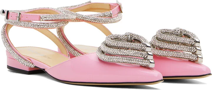 MACH & MACH Pink Triple Heart Patent 15 Slippers - Image 4