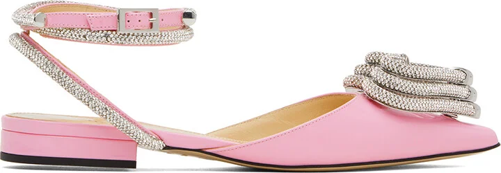 MACH & MACH Pink Triple Heart Patent 15 Slippers