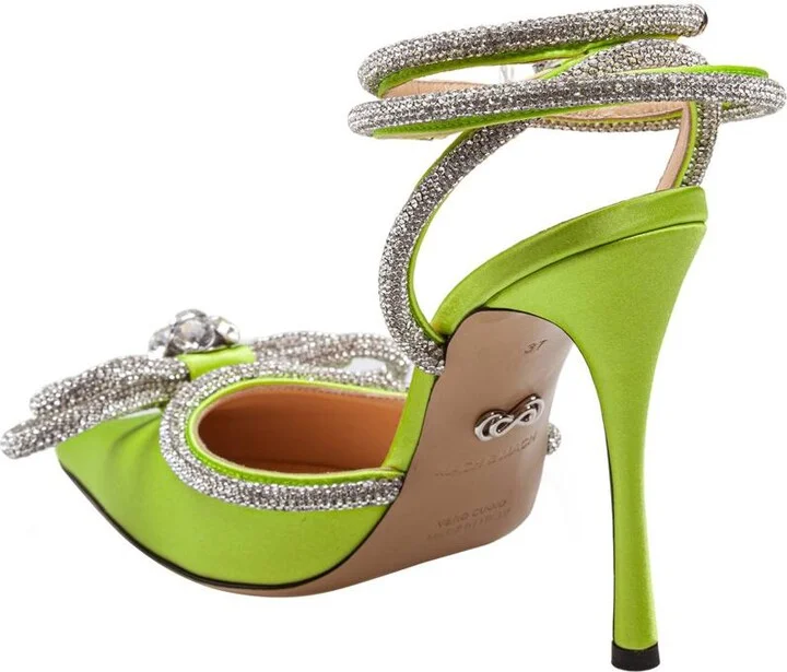 Mach & Mach Satin Double Bow Pumps - Image 5