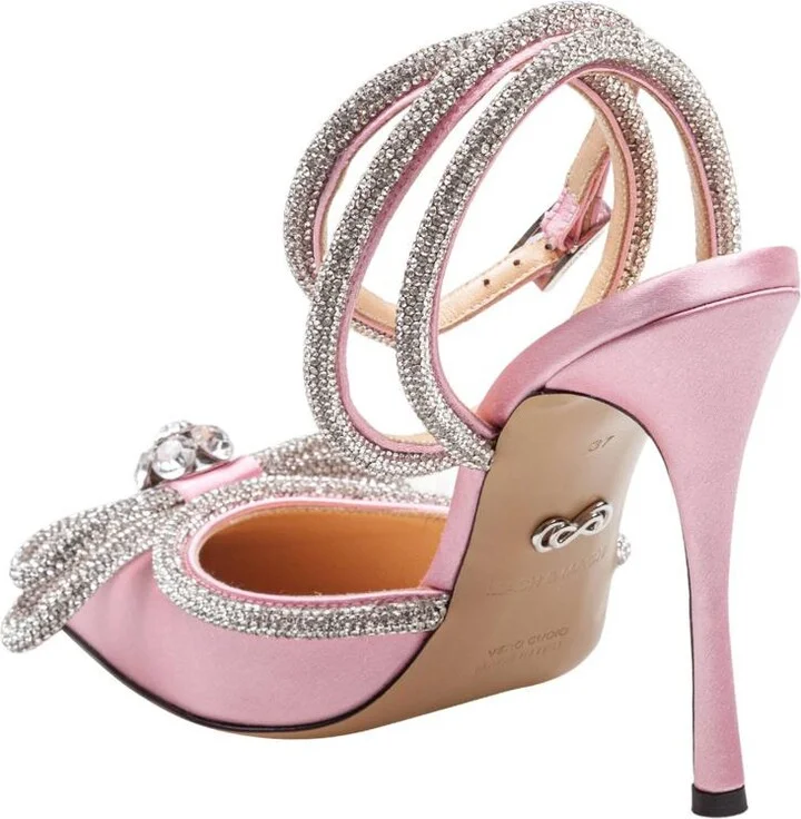 Mach & Mach Satin Double Bow Pumps - Image 5