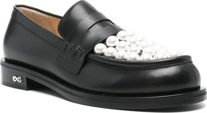 Mach & Mach Sirene Bicolour Pearl Loafers Shoes - Image 3