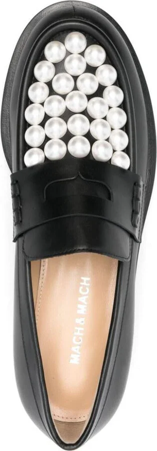 Mach & Mach Sirene Bicolour Pearl Loafers Shoes - Image 4