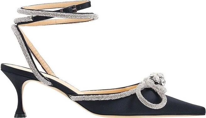 Mach & Mach Slingback Embellished Pointed-Toe Pumps