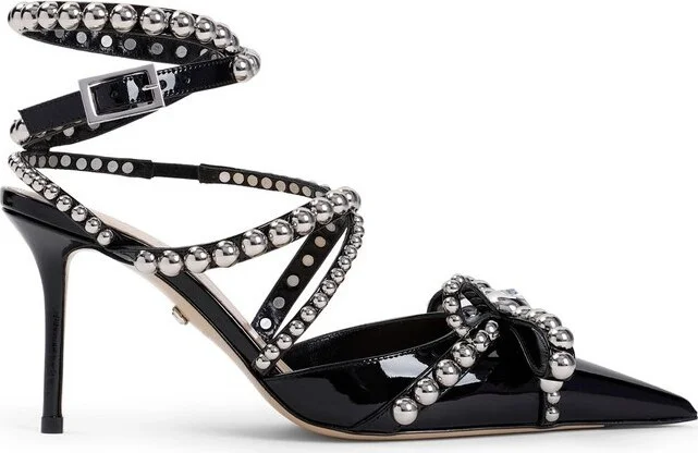 Mach & Mach Stud Embellished Pointed Toe Pumps