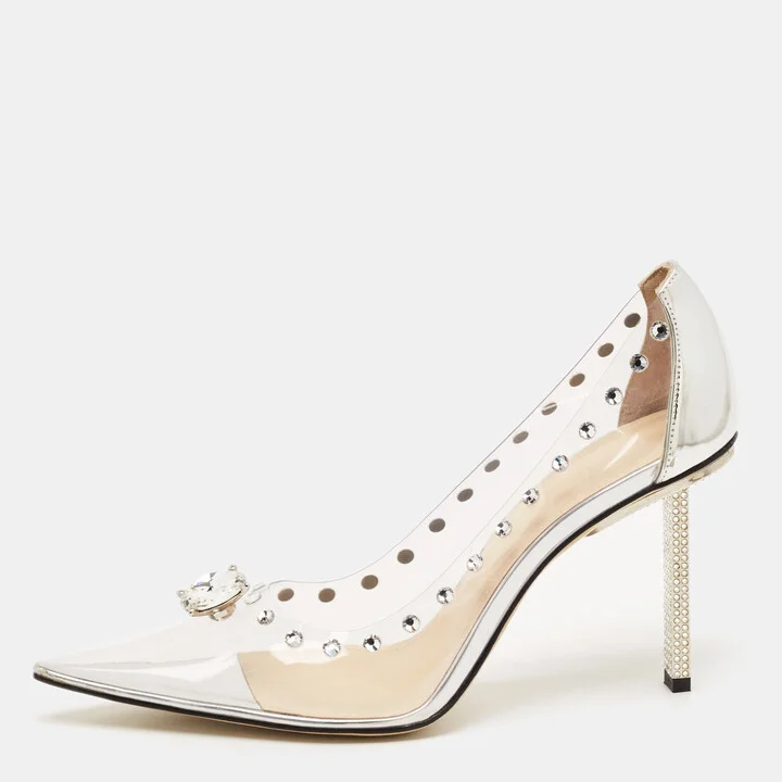 Mach & Mach Transparent PVC and Leather Diamond Dreams Pumps Size 38