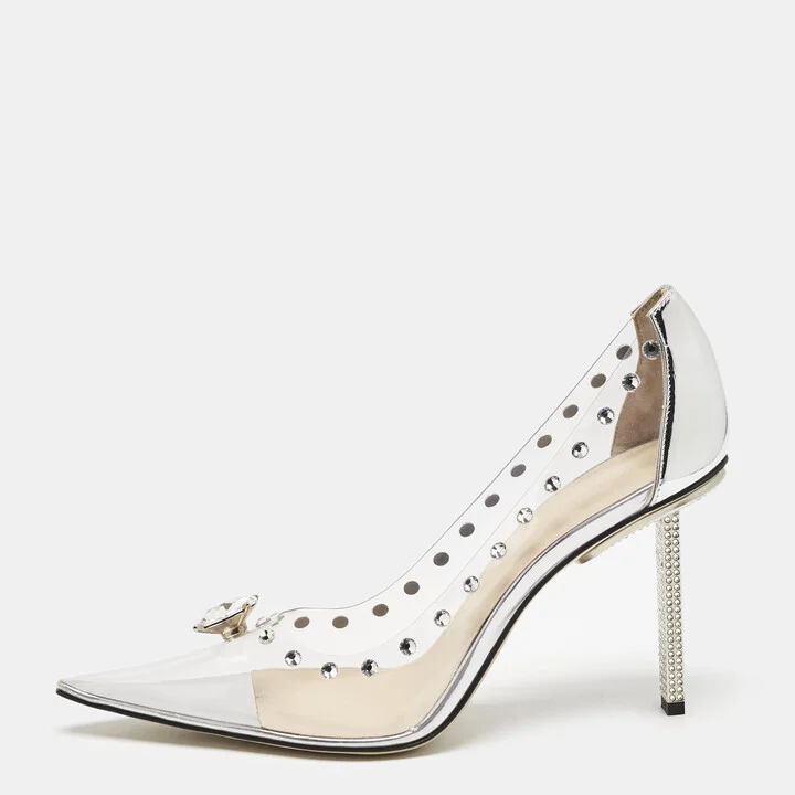 Mach & Mach Transparent PVC and Leather Diamond Dreams Pumps Size 39