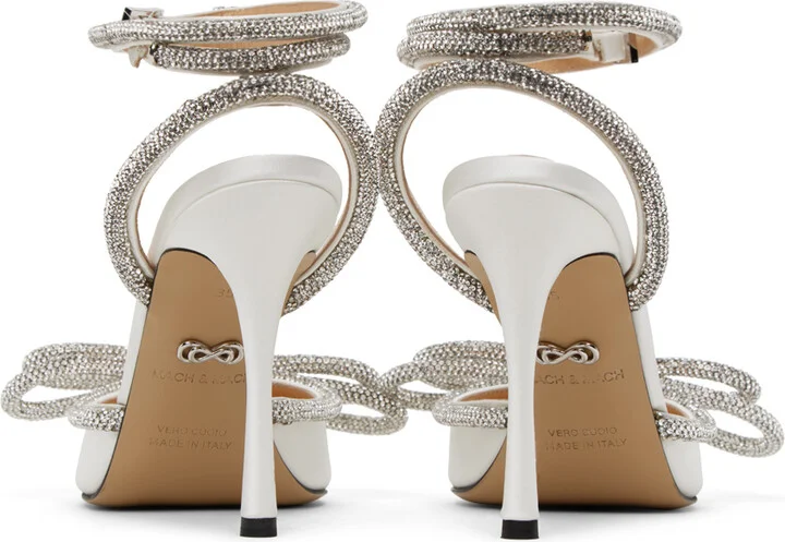 MACH & MACH White Double Bow 110 Heels - Image 2