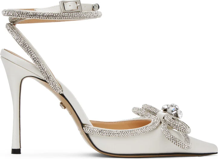MACH & MACH White Double Bow 110 Heels