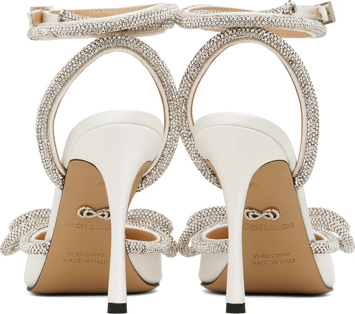 MACH & MACH White Double Bow High Heels - Image 2