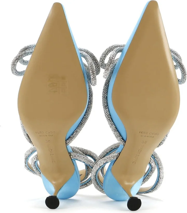Mach & Mach Women's Double Bow Ankle Strap Pumps Satin 75 - Image 4