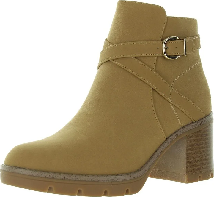 Madalynn BKL Womens Faux Leather Buckle Booties
